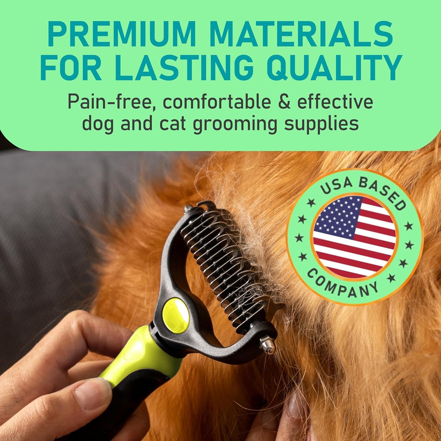 Maxpower Planet Pet Grooming Brush - Double Sided Shedding and Dematting Undercoat Rake Comb for Dogs and Cats,Extra Wide, Blue, Dog Grooming Brush, Dog Shedding Brush