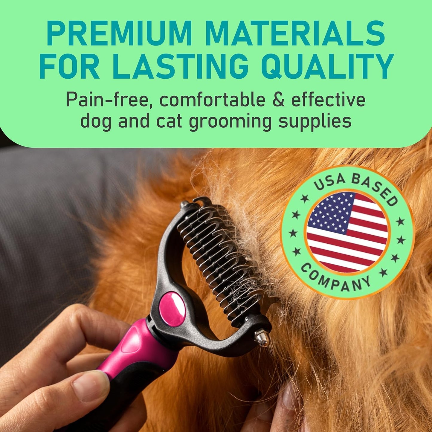 Maxpower Planet Pet Grooming Brush - Double Sided Shedding and Dematting Undercoat Rake Comb for Dogs and Cats,Extra Wide, Blue, Dog Grooming Brush, Dog Shedding Brush