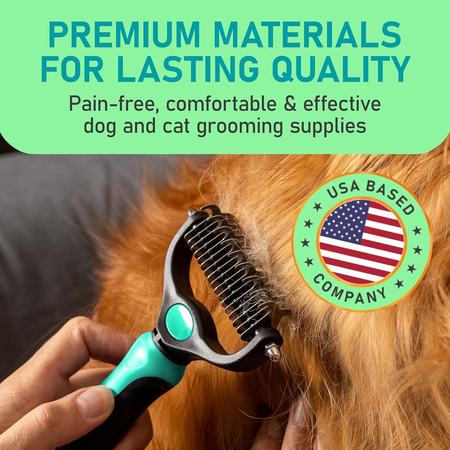 Maxpower Planet Pet Grooming Brush - Double Sided Shedding and Dematting Undercoat Rake Comb for Dogs and Cats,Extra Wide, Blue, Dog Grooming Brush, Dog Shedding Brush