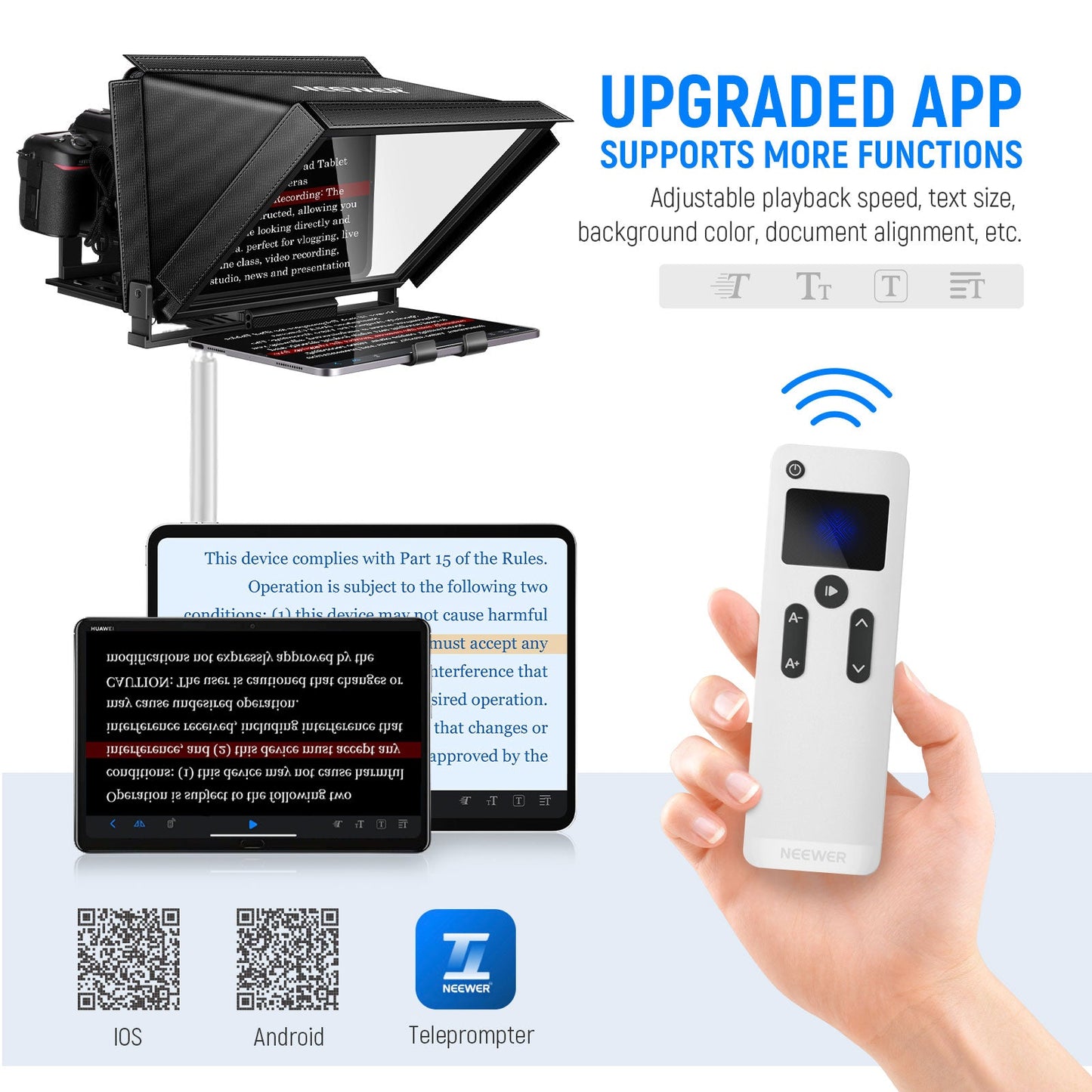 NEEWER X12B 12" Aluminium Teleprompter for iPad, Tablet & DSLR Camera screenshot 2 — PEESHEE Ai