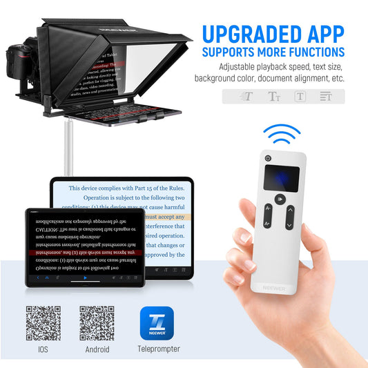 NEEWER X12B 12" Aluminium Teleprompter for iPad, Tablet & DSLR Camera screenshot 2 — PEESHEE Ai