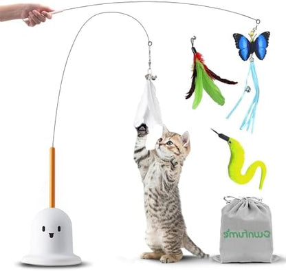 Ownfume 38 Pcs Cat Toys,Kitten Toys,Cat Toys Interactive Accessories for Indoor Cats,Cat Tunnel,Variety Teaser Wand with Feathers,Cat Toys for Kittens Biting,Catnip Fish,Mice,Balls for Cat Pet Lovers