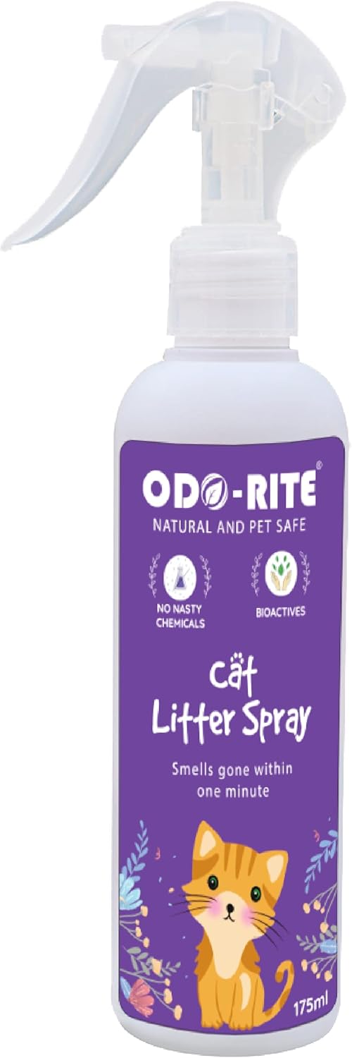 ODO-RITE Cat Litter Spray, Odour Eliminator (175 ml) Removes Smell from Litter Box