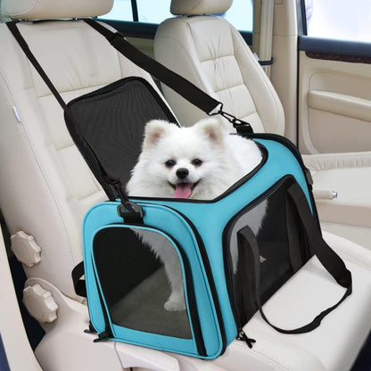 Henkelion Cat Carriers Dog Carrier Pet for Small Medium Cats Dogs Puppies up to 15 Lbs, TSA Airline Approved Soft Sided, Collapsible Travel Puppy - Black