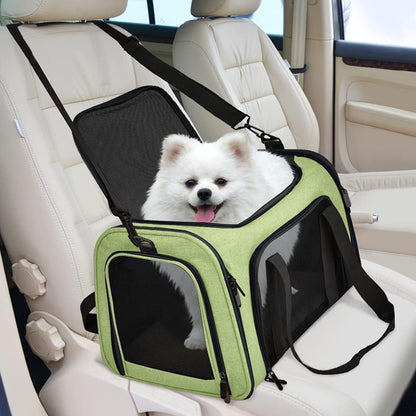 Henkelion Cat Carriers Dog Carrier Pet for Small Medium Cats Dogs Puppies up to 15 Lbs, TSA Airline Approved Soft Sided, Collapsible Travel Puppy - Black