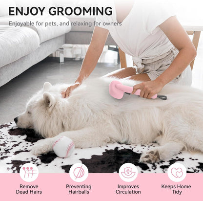 aumuca Cat Brush for Shedding and Grooming, Self Cleaning Slicker Brush for Short or Long Haired Cats, Pet Dog Hair Brush for Puppy Kitten Massage Removes Loose Undercoat, Mats, Tangled Hair, Shed Fur