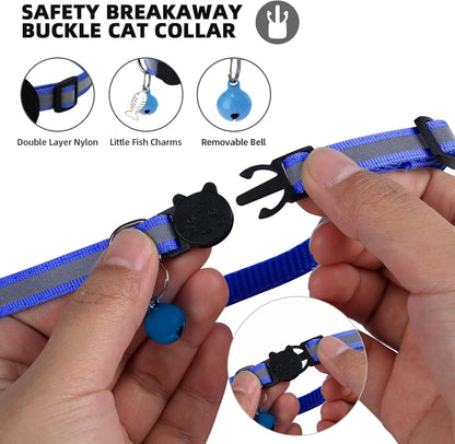 Airtag Cat Collar, Air tag Cat Collar with Bell and Safety Buckle in 3/8" Width, Reflective Collar with Waterproof Airtag Holder Compatible with Apple Airtag for Cat Dog Kitten Puppy (Black)