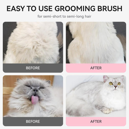 aumuca Cat Brush for Shedding and Grooming, Self Cleaning Slicker Brush for Short or Long Haired Cats, Pet Dog Hair Brush for Puppy Kitten Massage Removes Loose Undercoat, Mats, Tangled Hair, Shed Fur