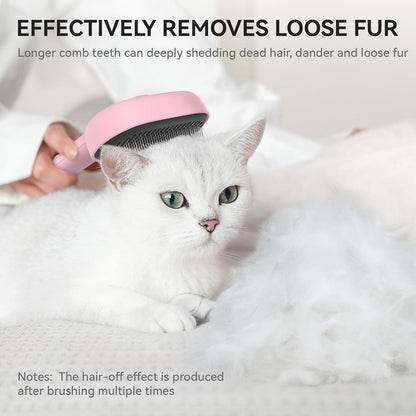 aumuca Cat Brush for Shedding and Grooming, Self Cleaning Slicker Brush for Short or Long Haired Cats, Pet Dog Hair Brush for Puppy Kitten Massage Removes Loose Undercoat, Mats, Tangled Hair, Shed Fur