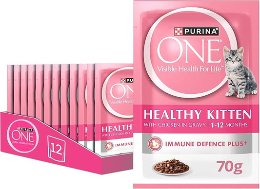 PURINA ONE Wet Healthy Kitten with Chicken 70g (Pack of 12)