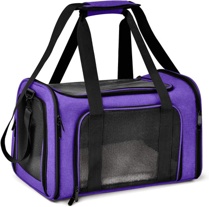 Henkelion Cat Carriers Dog Carrier Pet for Small Medium Cats Dogs Puppies up to 15 Lbs, TSA Airline Approved Soft Sided, Collapsible Travel Puppy - Black