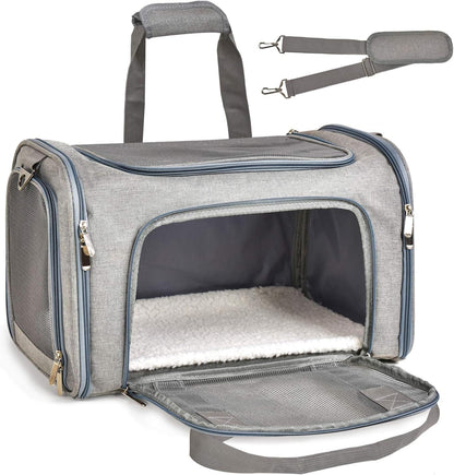 Henkelion Cat Carriers Dog Carrier Pet for Small Medium Cats Dogs Puppies up to 15 Lbs, TSA Airline Approved Soft Sided, Collapsible Travel Puppy - Black