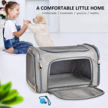 Henkelion Cat Carriers Dog Carrier Pet for Small Medium Cats Dogs Puppies up to 15 Lbs, TSA Airline Approved Soft Sided, Collapsible Travel Puppy - Black