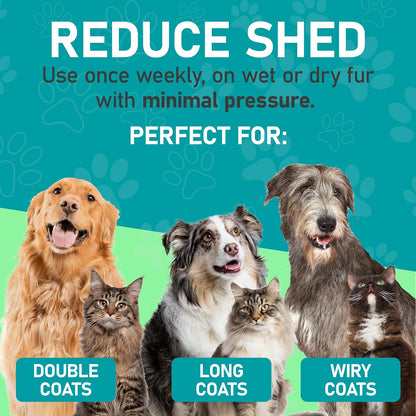 Maxpower Planet Pet Grooming Brush - Double Sided Shedding and Dematting Undercoat Rake Comb for Dogs and Cats,Extra Wide, Blue, Dog Grooming Brush, Dog Shedding Brush