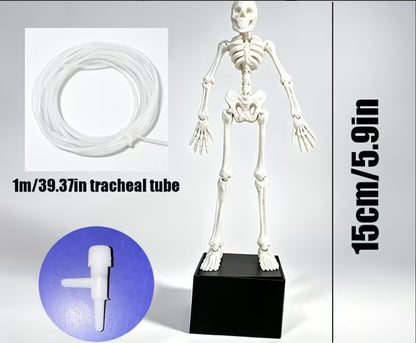 "Dancing Skeleton" Aquarium Decor Set - Includes Air Tube Connector