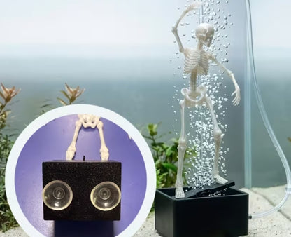 "Dancing Skeleton" Aquarium Decor Set - Includes Air Tube Connector